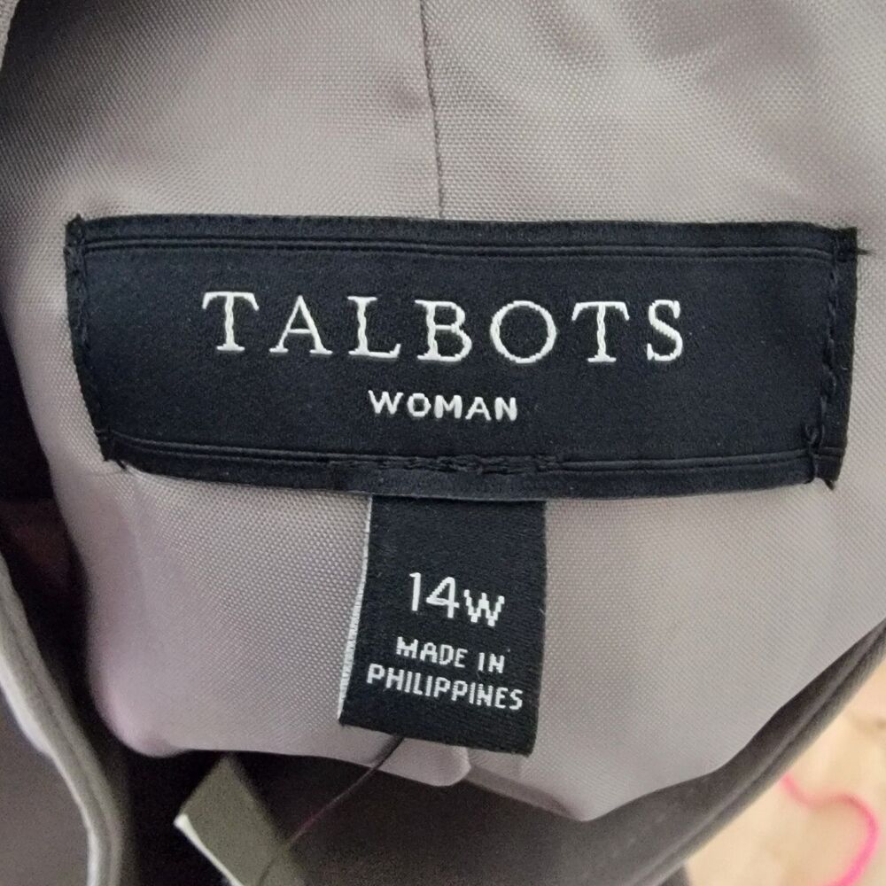 Talbots Women Long Sleeve Blazer Jacket Shoulder Pads Gray Size 14W. - Picture 5 of 10